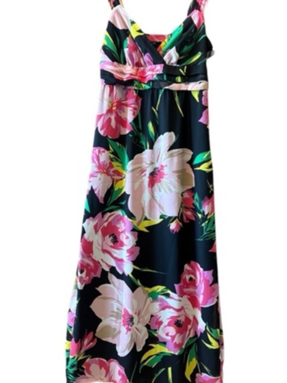 Ann Taylor Black Maxi Dress with Pink Floral Print - Picture 2 of 3